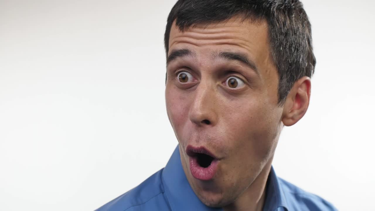 Free Video Stock surprised and smiling man portrait Live Wallpaper