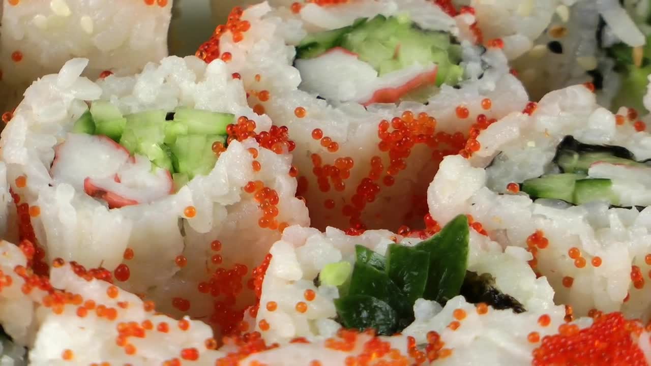 Free Video Stock sushi rolls texture Live Wallpaper