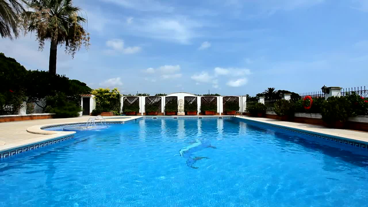 Free Video Stock swimming pool on a sunny day Live Wallpaper