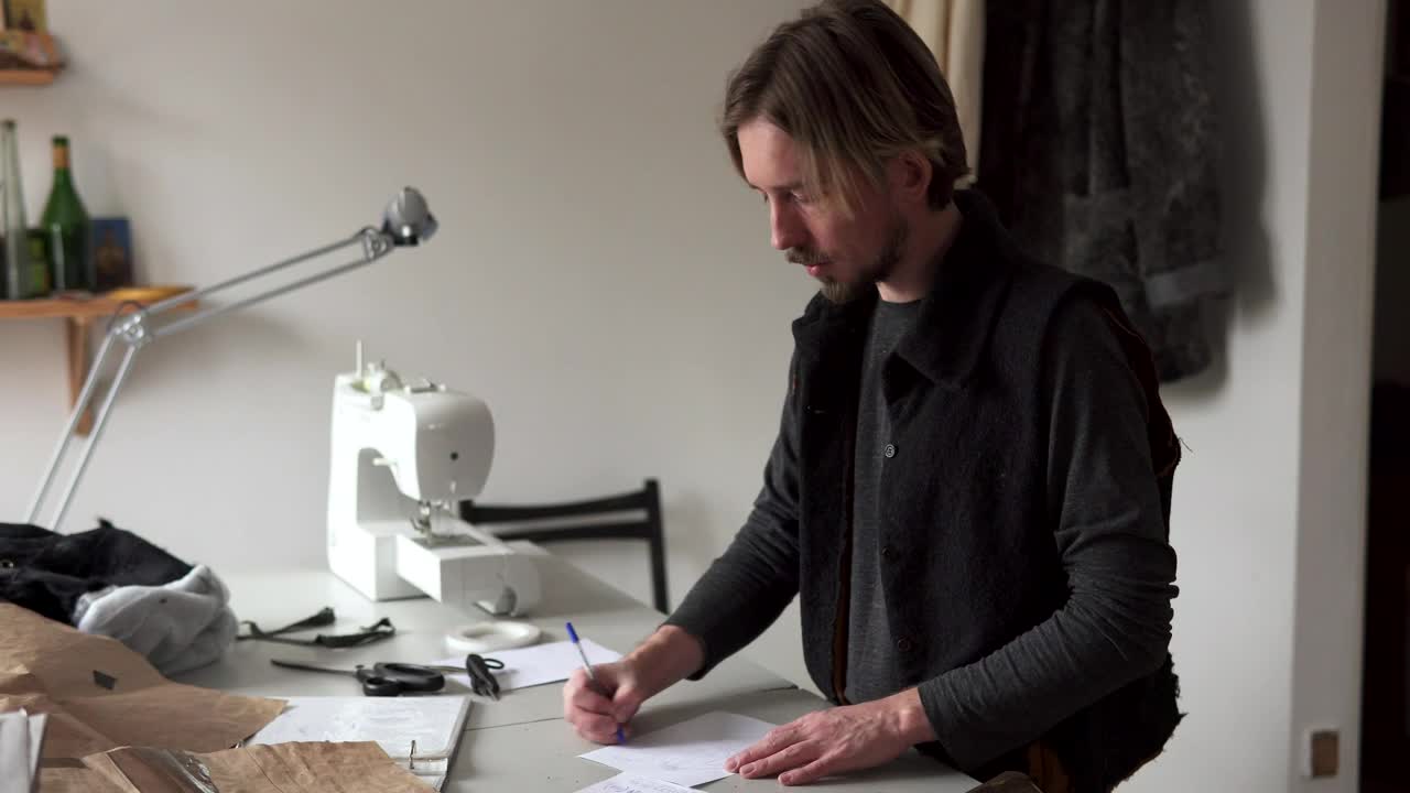 Free Video Stock tailor preparing a fashion design Live Wallpaper