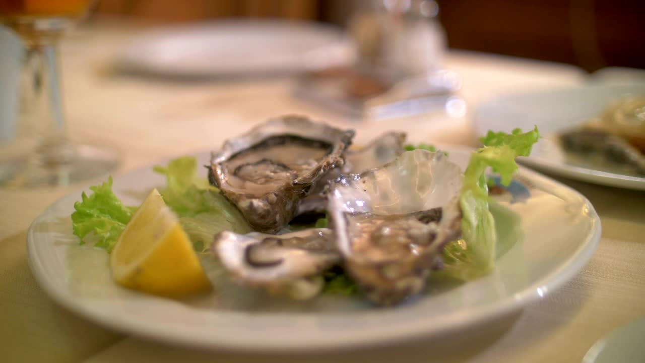 Free Video Stock taking a photo of oysters Live Wallpaper