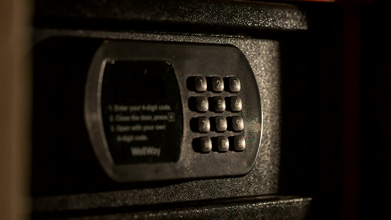 Free Video Stock taking money from a locked safe Live Wallpaper