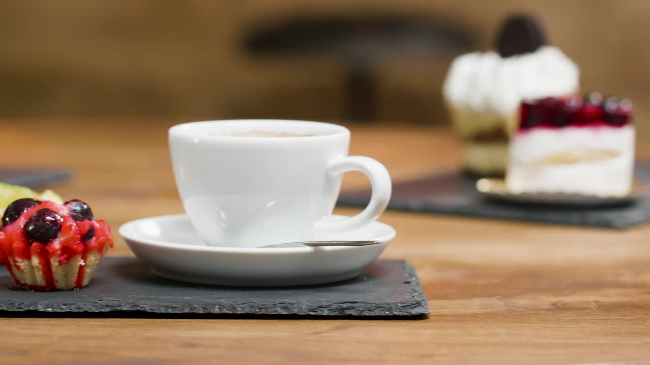 Free Video Stock tea and cakes in a cafe Live Wallpaper