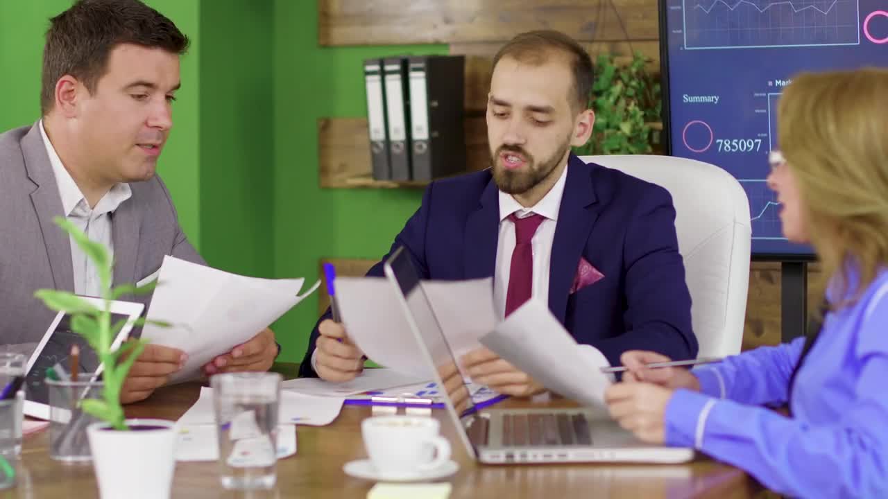 Free Video Stock team leader speaking to investors Live Wallpaper