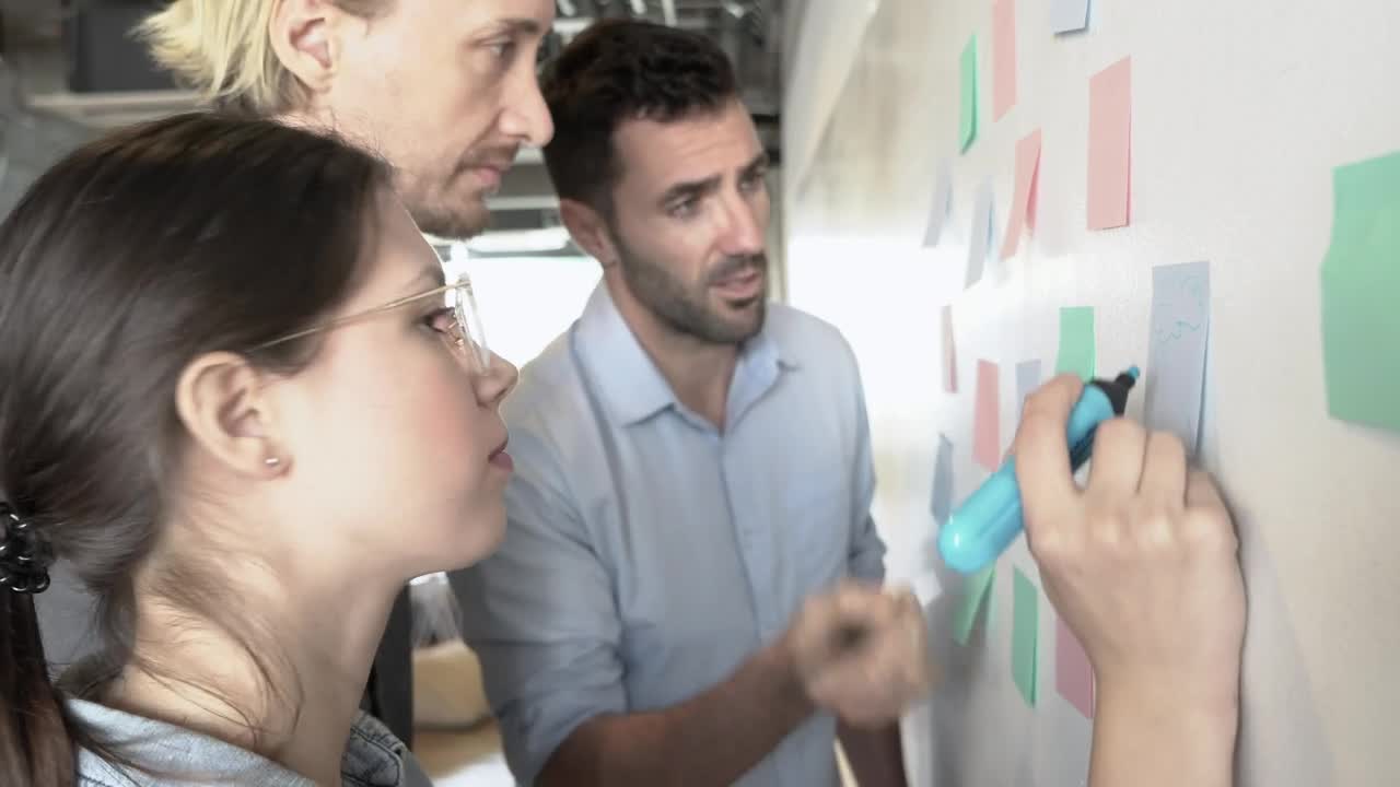 Free Video Stock team taking notes while preparing a project Live Wallpaper