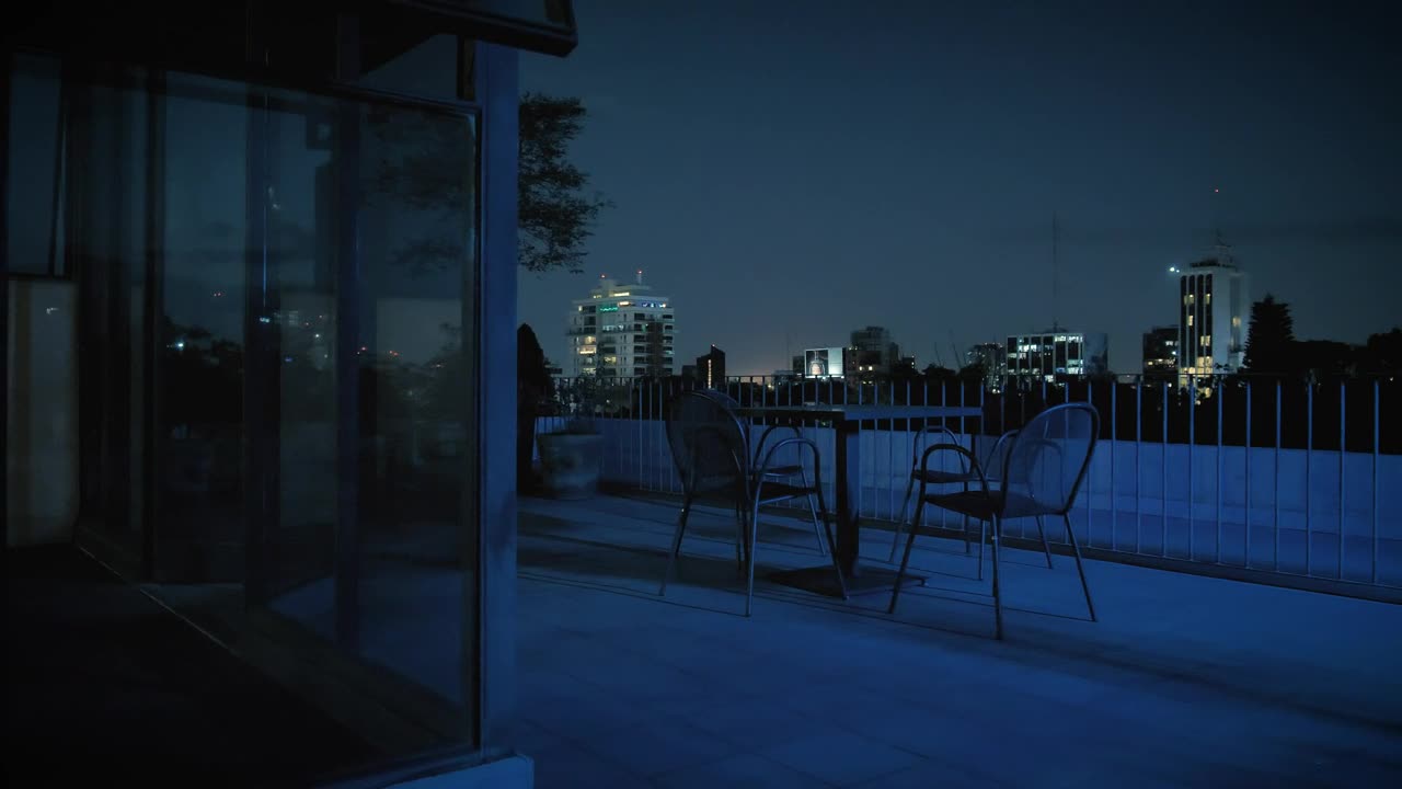 Free Video Stock terrace of a building at night Live Wallpaper