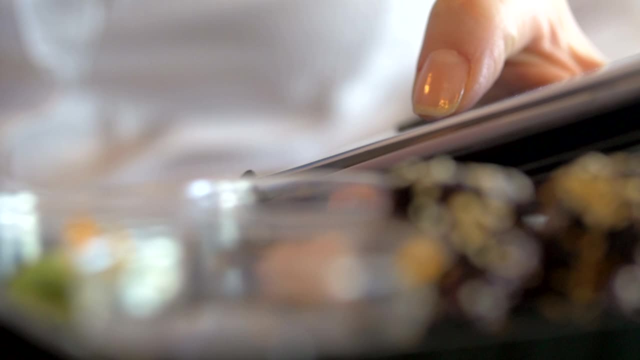 Free Video Stock texting while eating japanese food Live Wallpaper