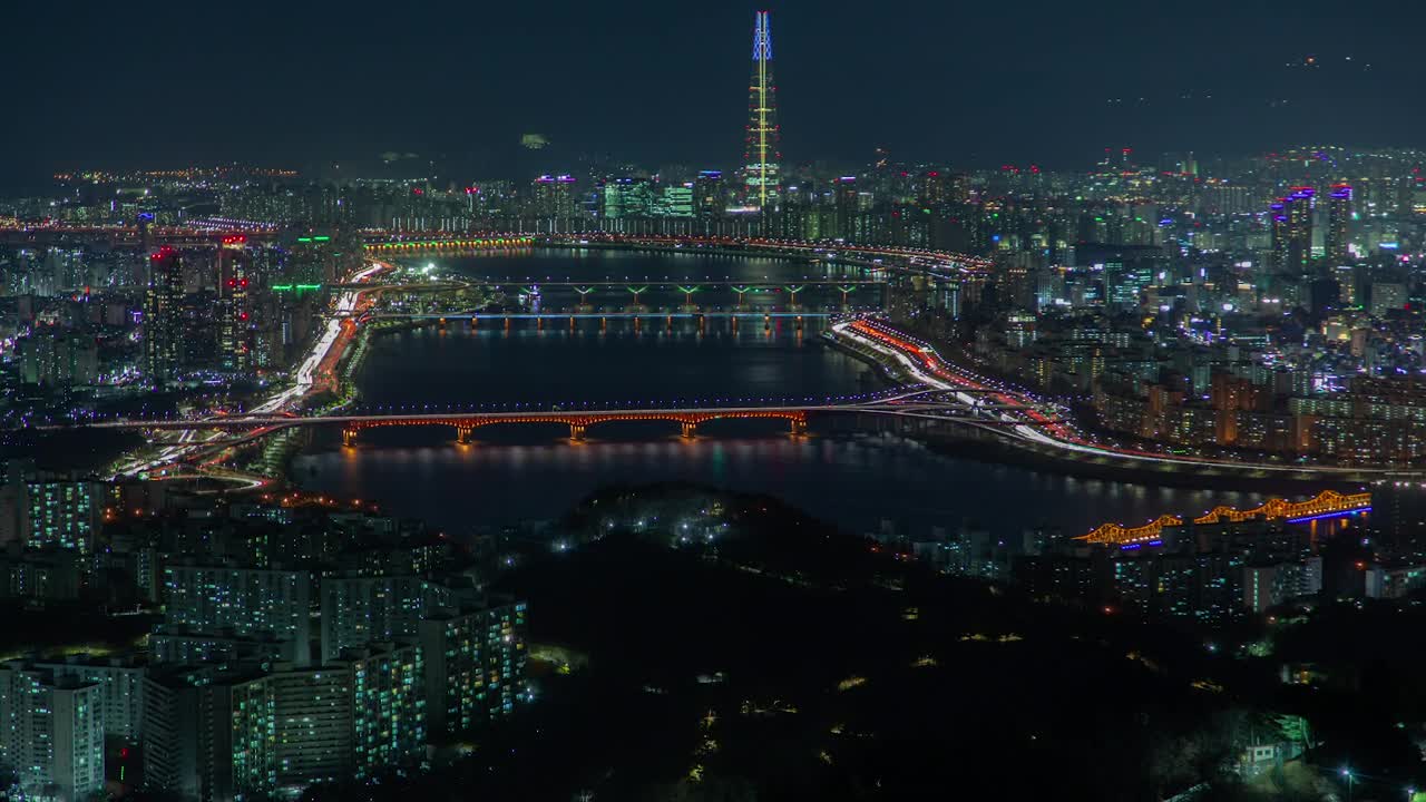 Free Video Stock the city of seoul at night Live Wallpaper