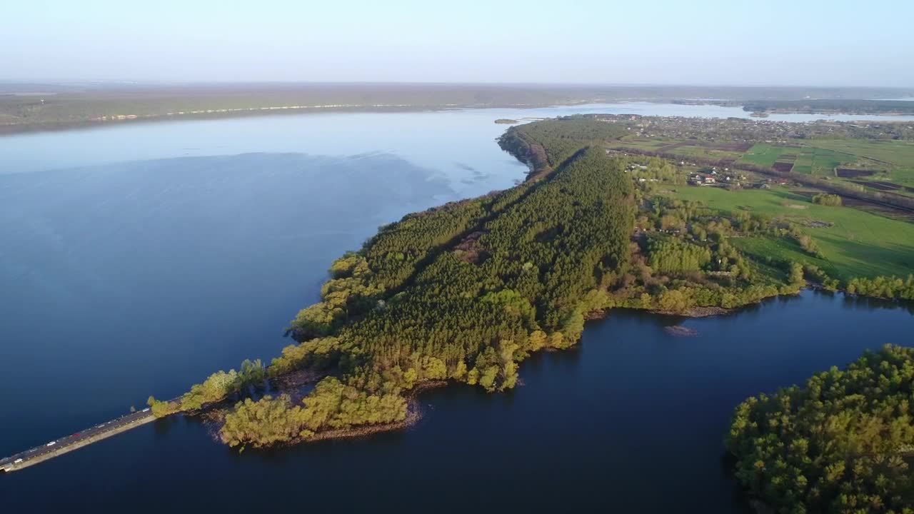 Free Video Stock the dam of a river aerial shot Live Wallpaper
