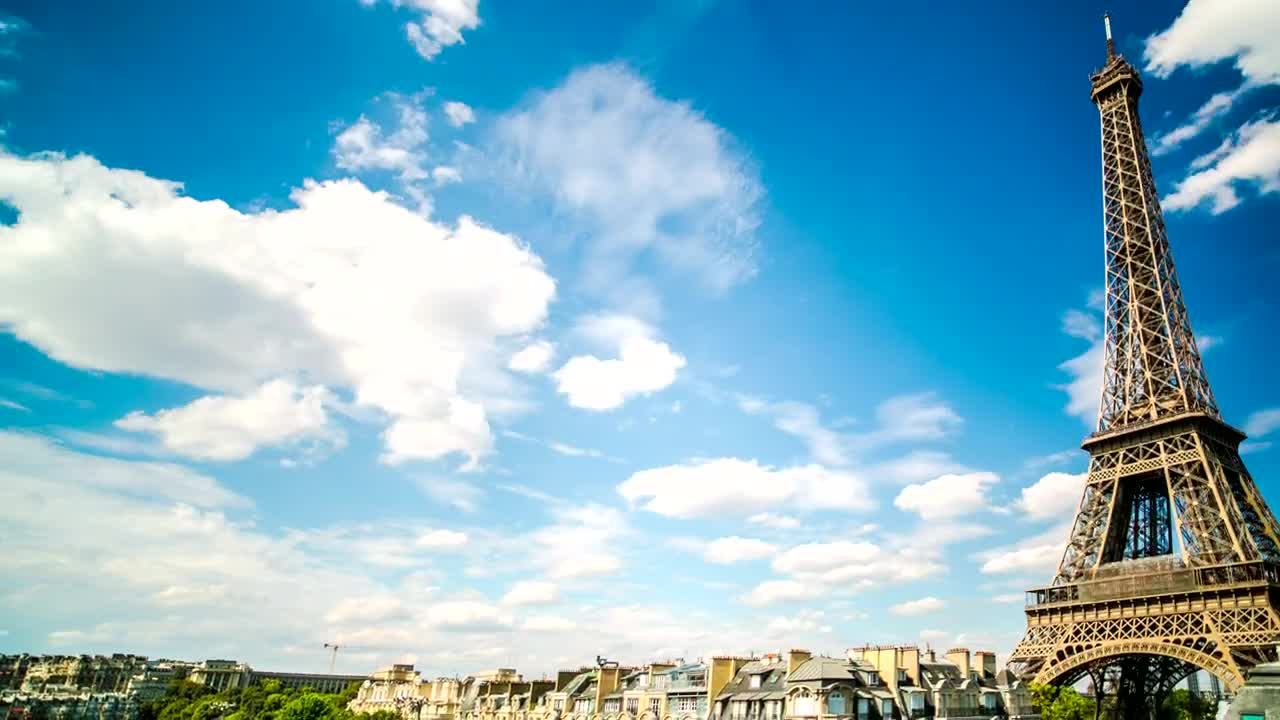 Free Video Stock the eiffel tower and the buildings near it Live Wallpaper