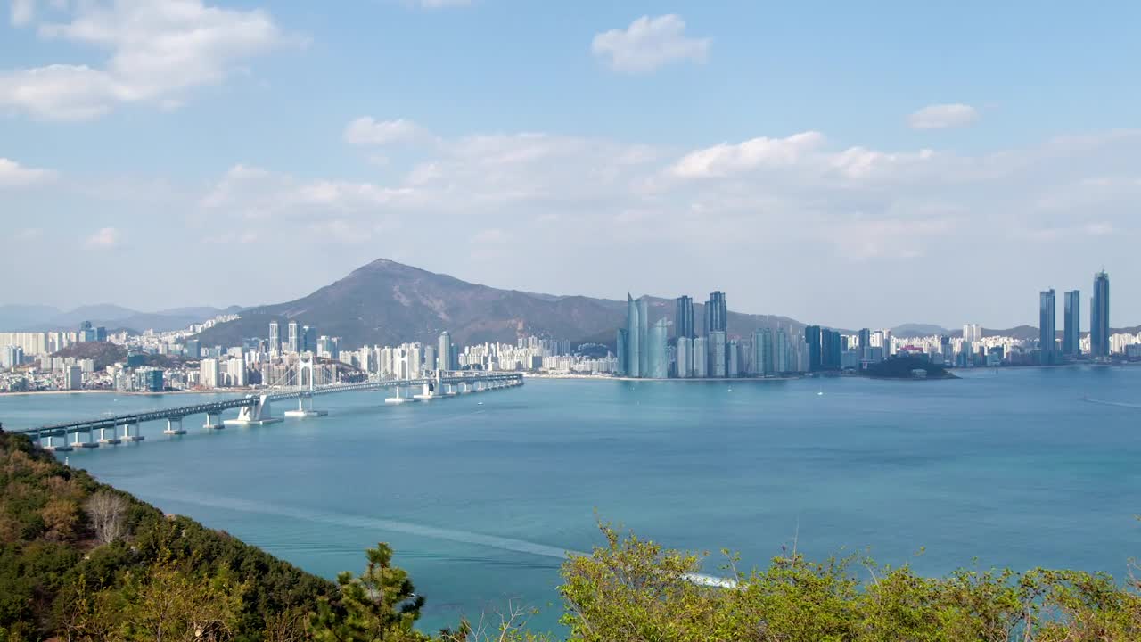 Free Video Stock the ocean and busan city in the background Live Wallpaper