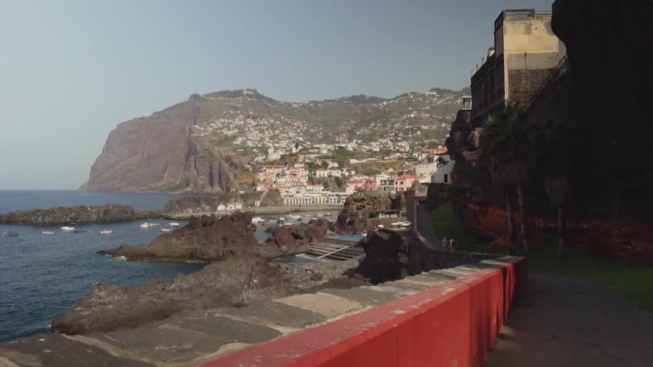 Free Video Stock the viewpoint of a coastal city Live Wallpaper