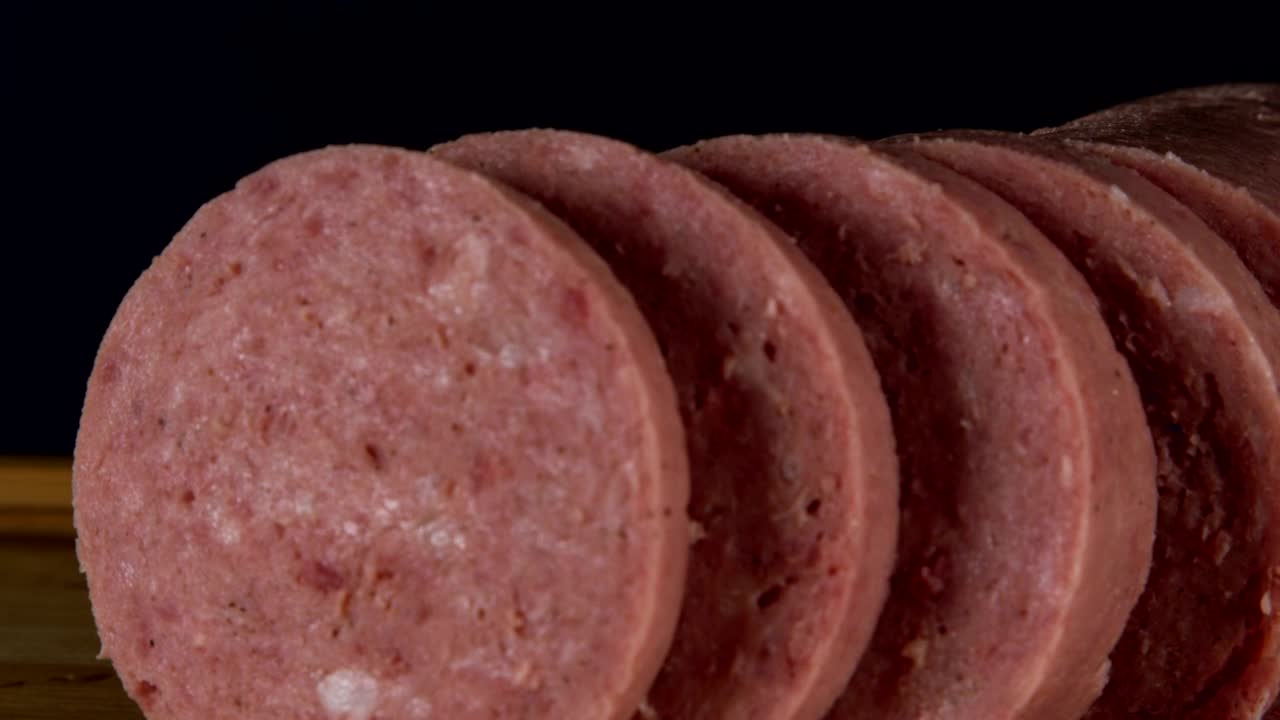 Free Video Stock thick salami slices Live Wallpaper
