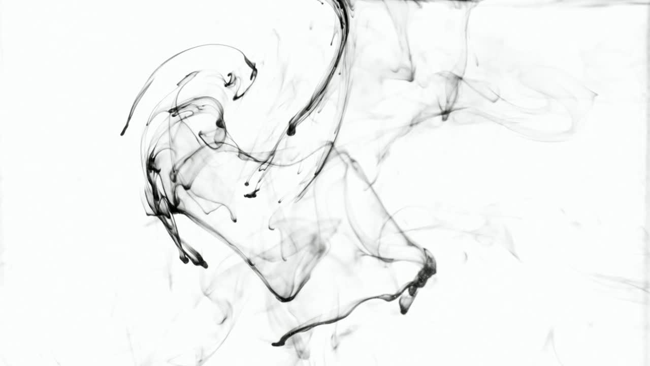 Free Video Stock thin ink floats in water on white background Live Wallpaper