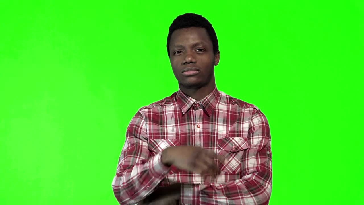 Free Video Stock thoughtful man on green screen Live Wallpaper