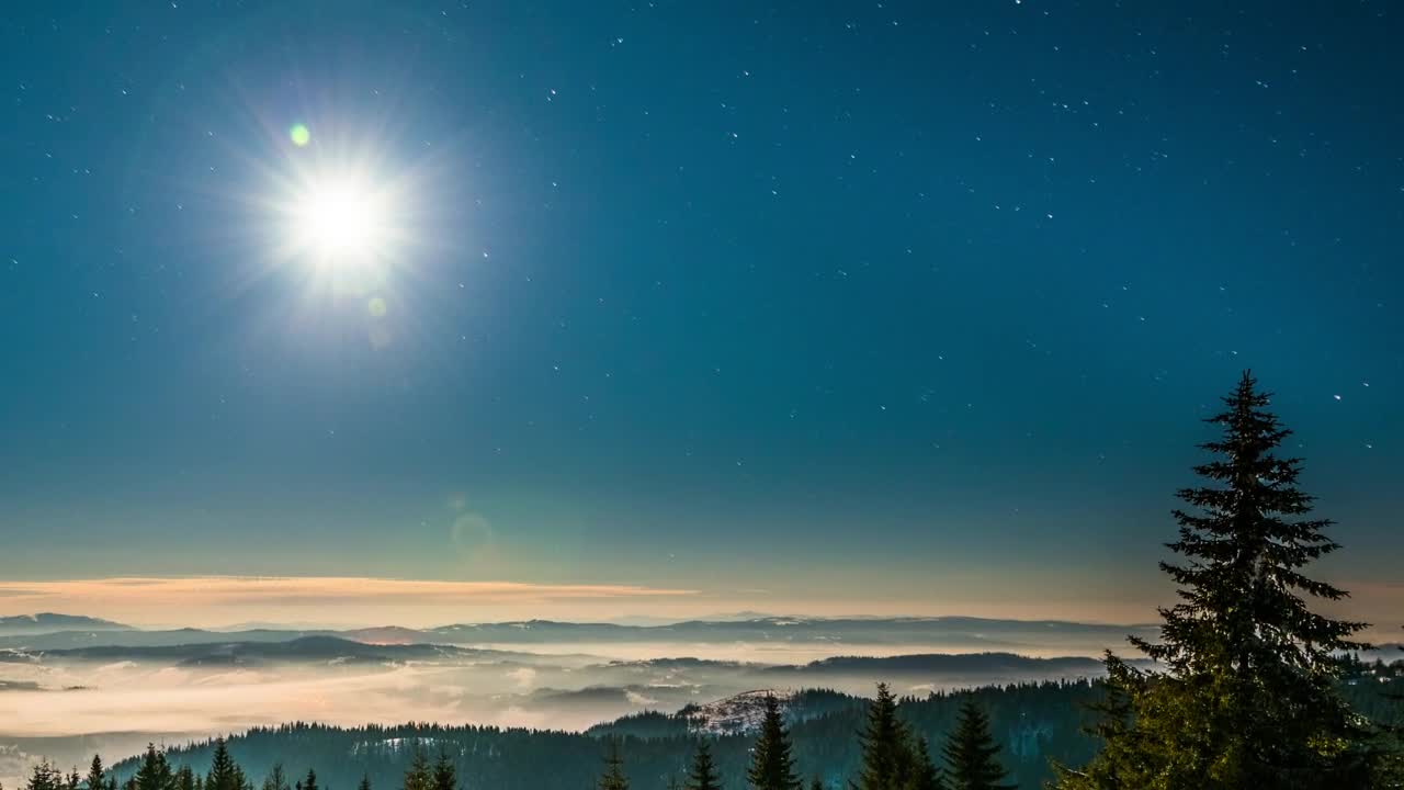 Free Video Stock time lapse of a bright moon seen from the mountain Live Wallpaper