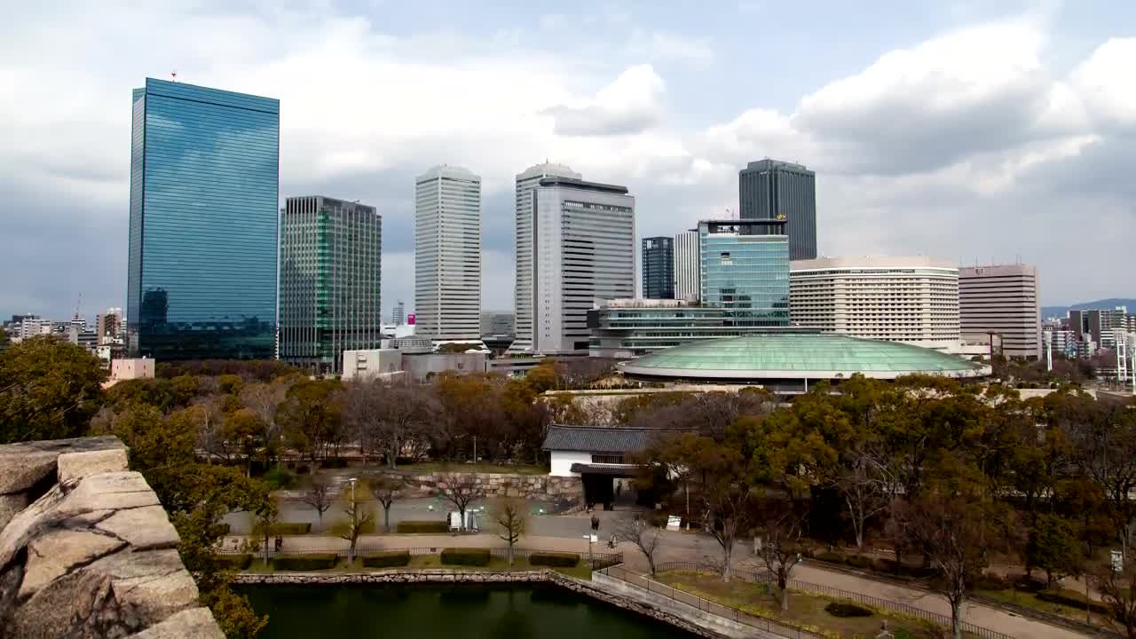 Free Video Stock time lapse of a city with people and buildings Live Wallpaper
