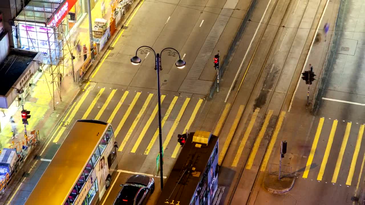 Free Video Stock time lapse of a crosswalk in hong kong Live Wallpaper