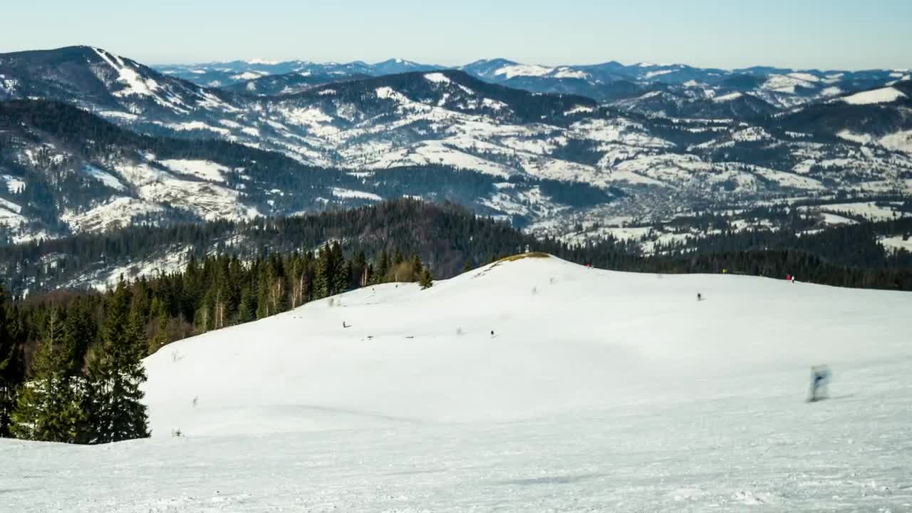 Free Video Stock time lapse of a ski resort in a sunny day Live Wallpaper