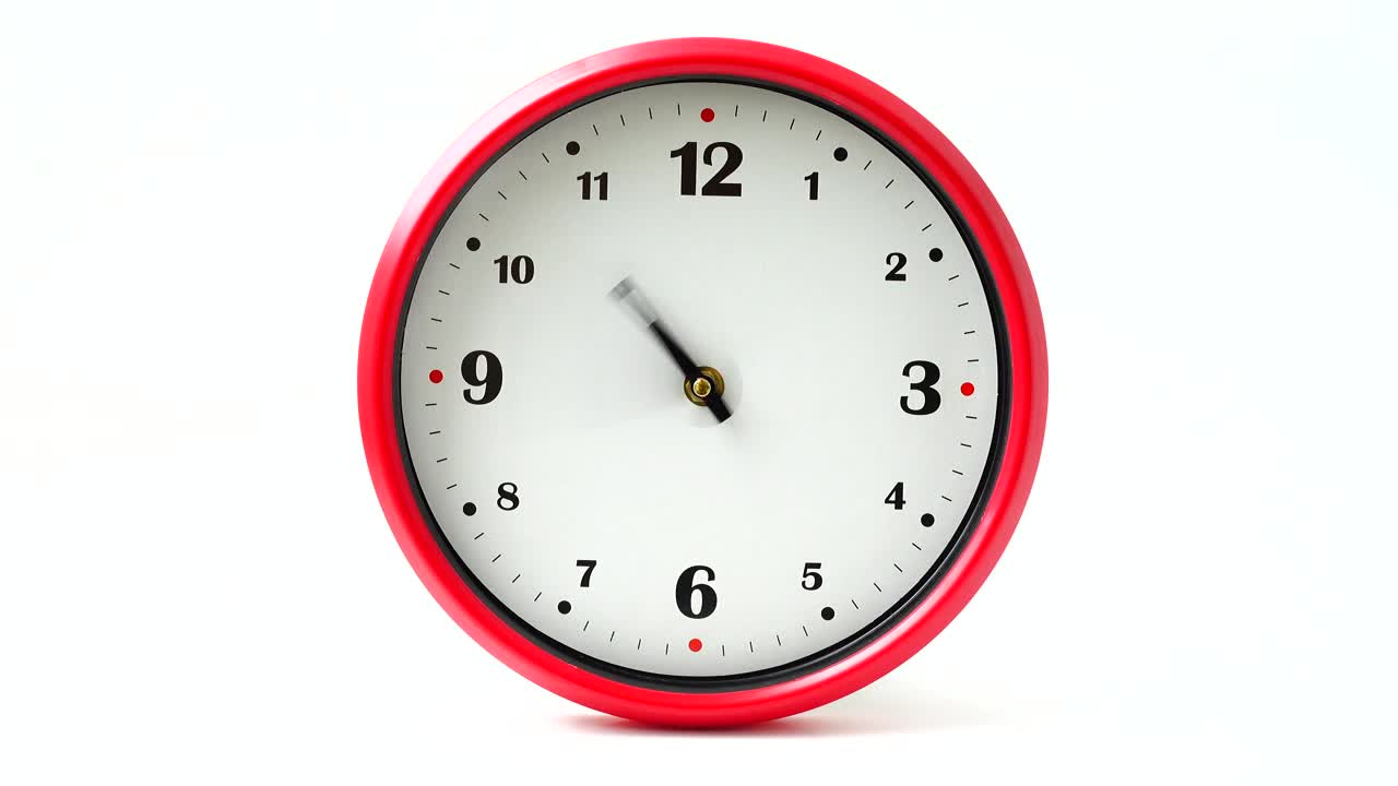 Free Video Stock time lapse of a wall clock on a white background Live Wallpaper