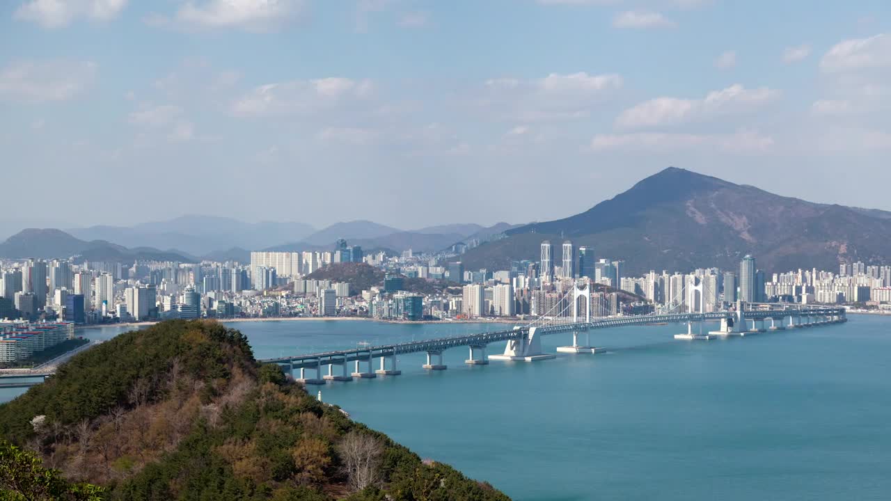 Free Video Stock time lapse of busan city and the bridge Live Wallpaper
