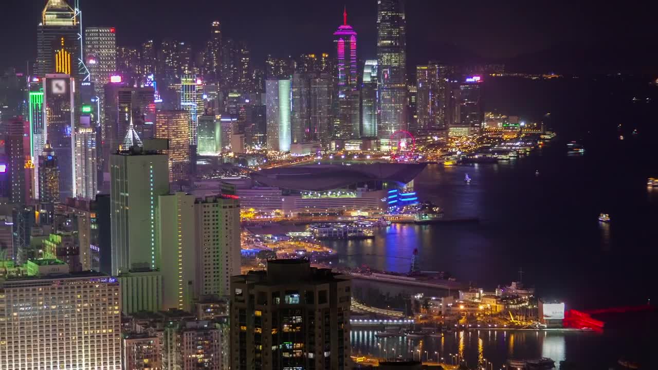 Free Video Stock time lapse of hong kong city at night Live Wallpaper