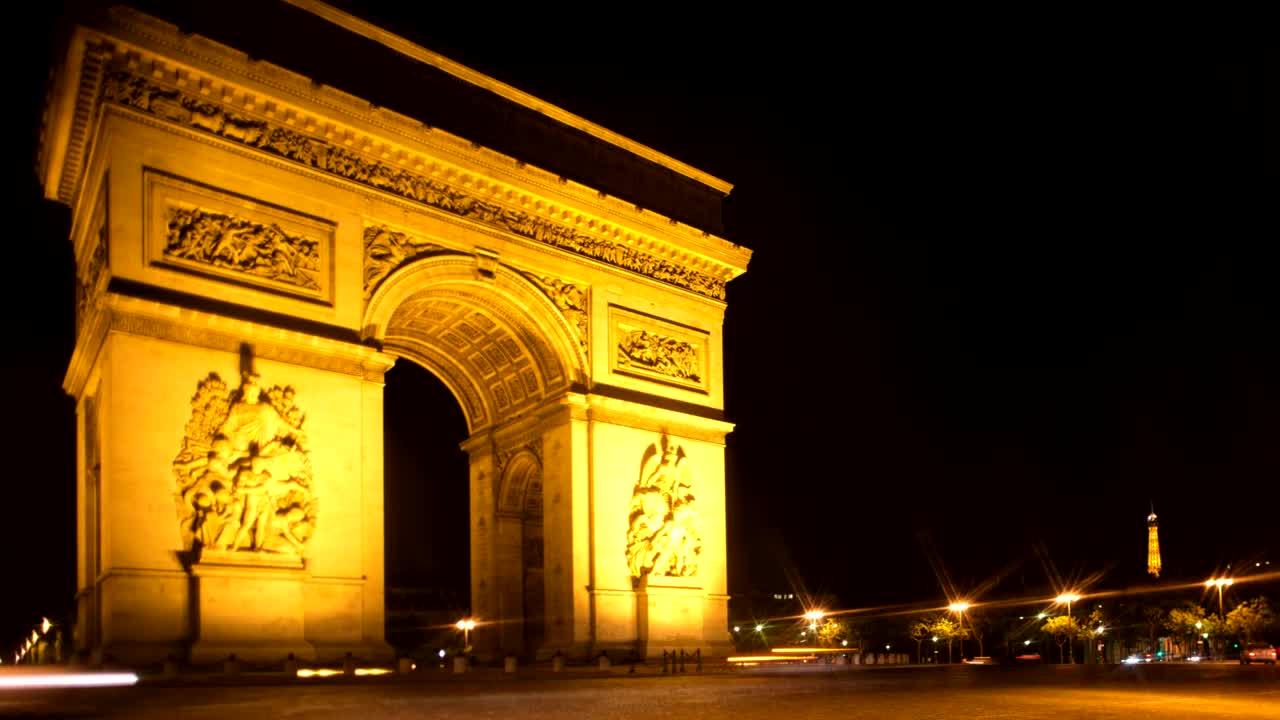 Free Video Stock time lapse of the arc of triumph Live Wallpaper