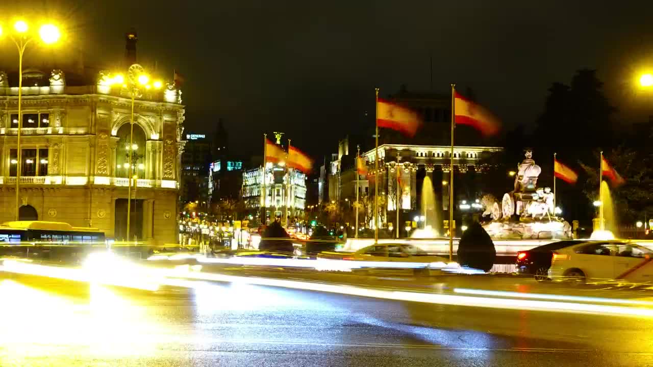 Free Video Stock time lapse of traffic at night in spain Live Wallpaper