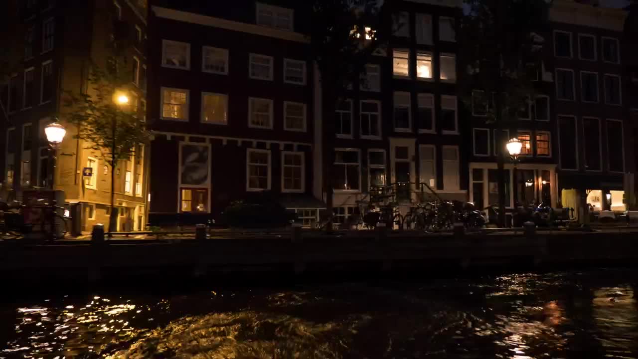 Free Video Stock timelapse of a river cruise at night Live Wallpaper