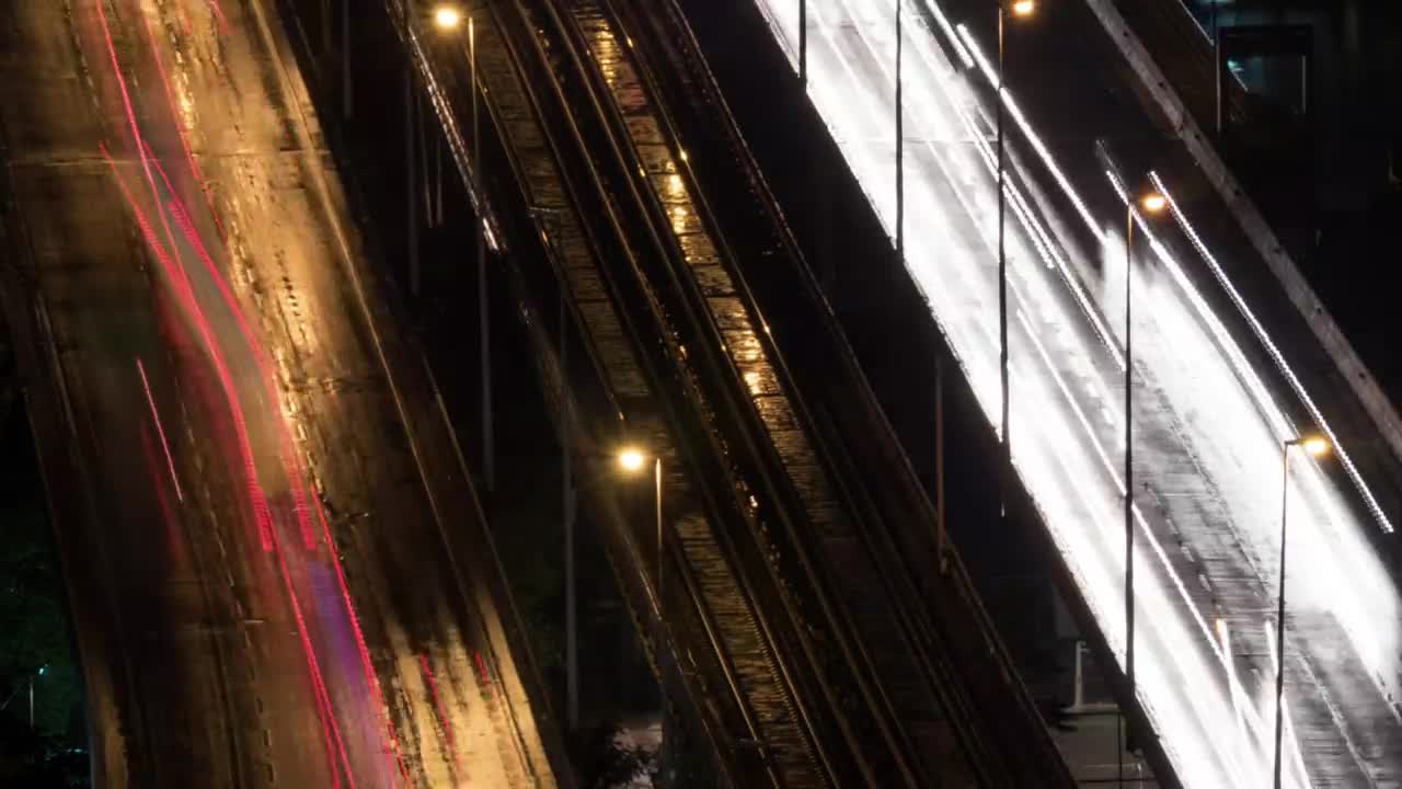 Free Video Stock timelapse of busy transport lanes Live Wallpaper