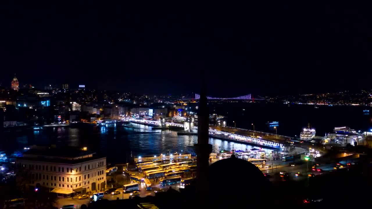 Free Video Stock timelapse of city lights at night Live Wallpaper