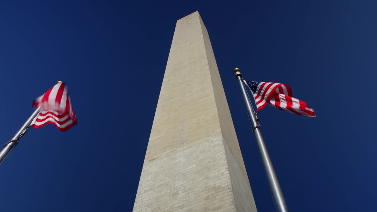 Free Video Stock timelapse of flags below the washington monument Live Wallpaper