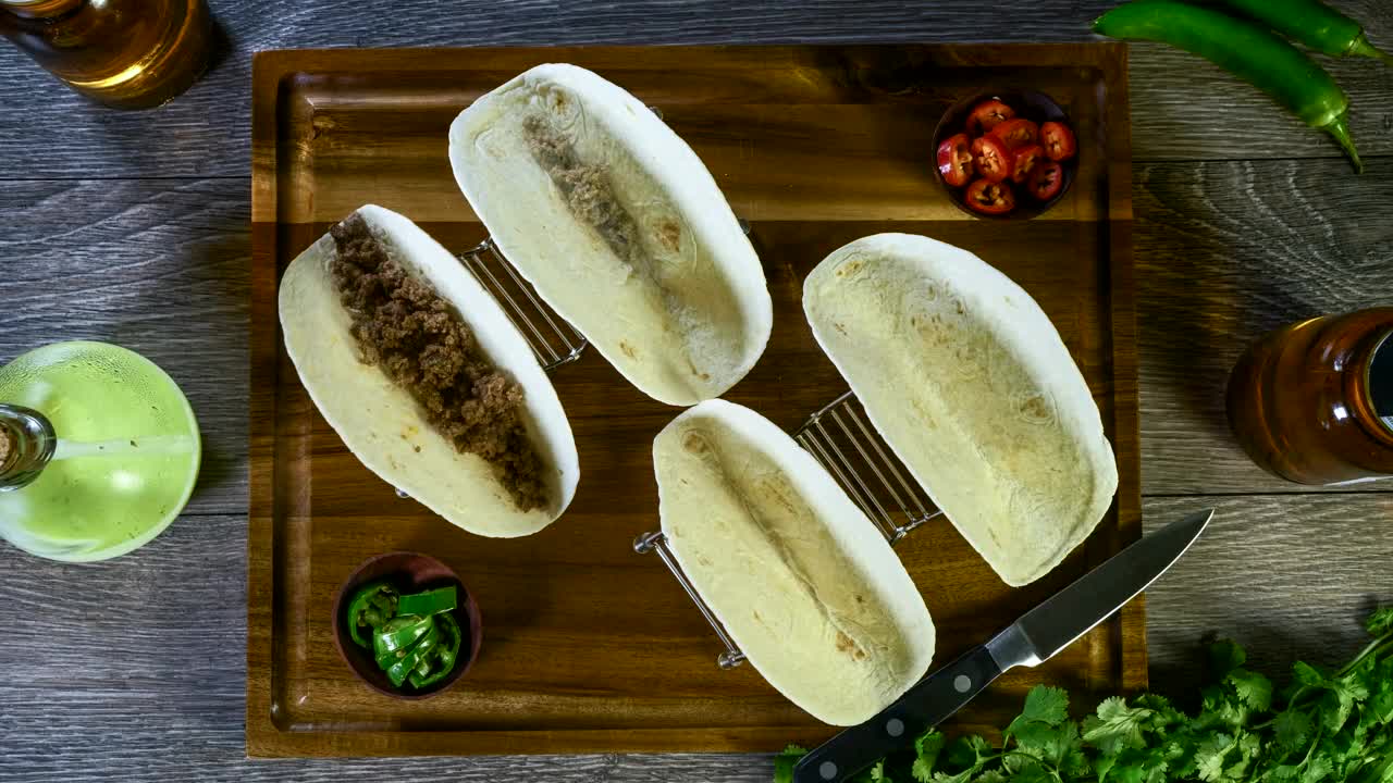 Free Video Stock timelapse of taco filling Live Wallpaper