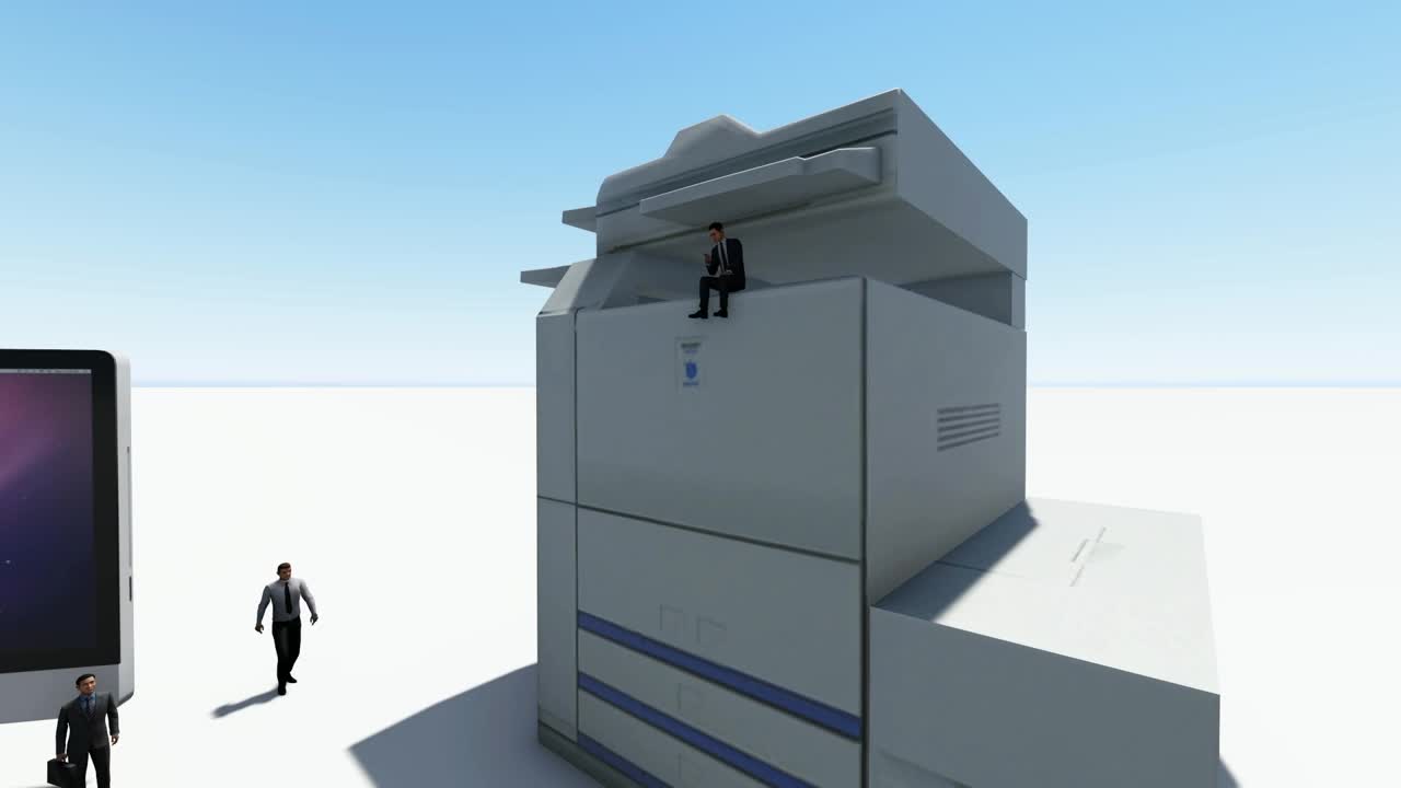 Free Video Stock tiny d people around electronic office gadgets Live Wallpaper