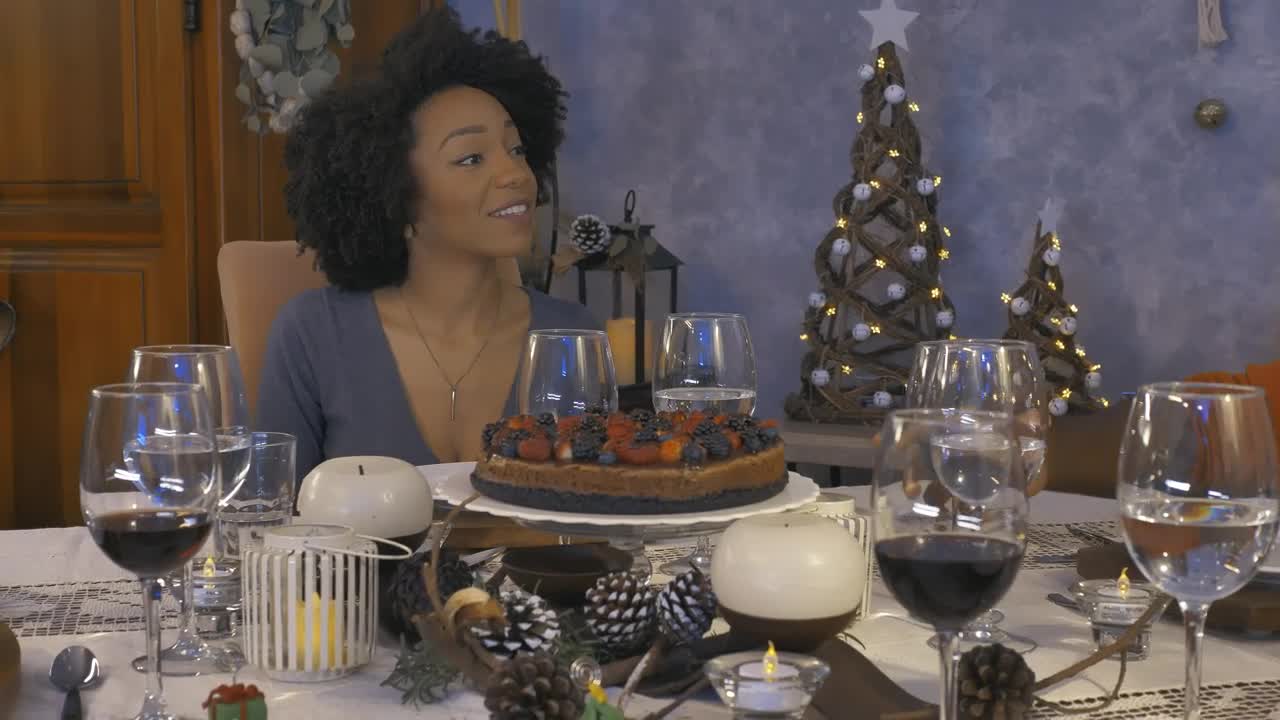 Free Video Stock toast during a christmas dinner Live Wallpaper