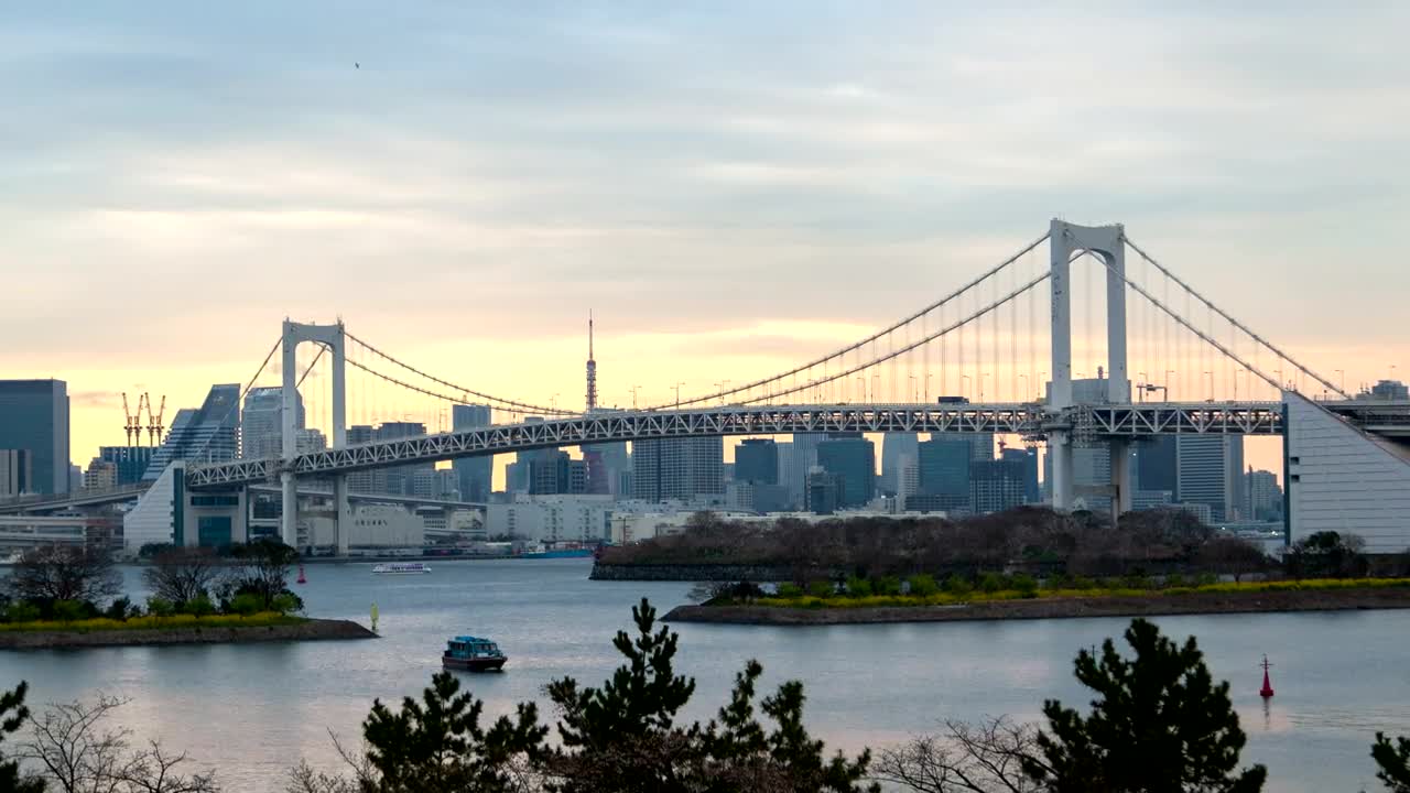 Free Video Stock tokyo bridge and river time lapse Live Wallpaper