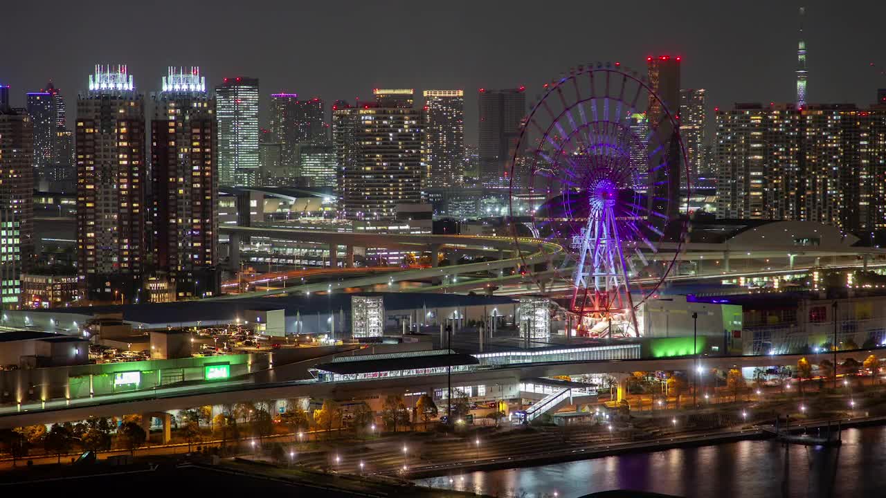 Free Video Stock tokyo iluminated cityscape and fast traffic Live Wallpaper