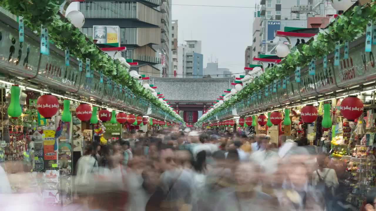 Free Video Stock tokyos busy outdoor market Live Wallpaper
