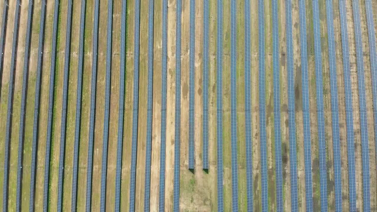 Free Video Stock top aerial shot of a field of solar panels Live Wallpaper