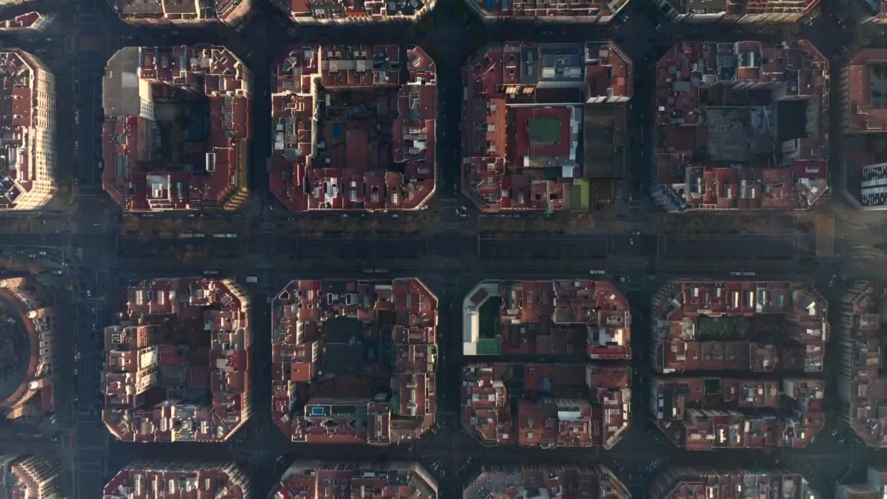 Free Video Stock top aerial shot of barcelona city Live Wallpaper