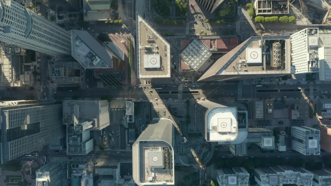 Free Video Stock top aerial static shot of downtown los angeles Live Wallpaper