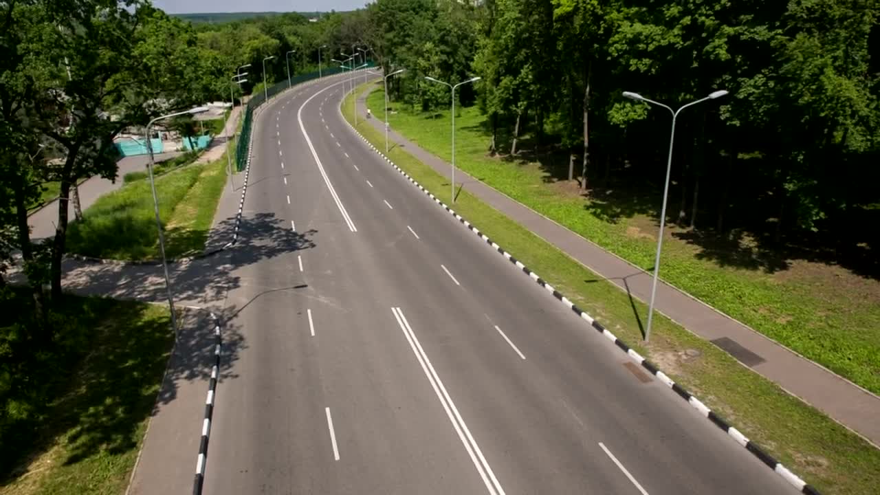 Free Video Stock top view of a lonely road Live Wallpaper