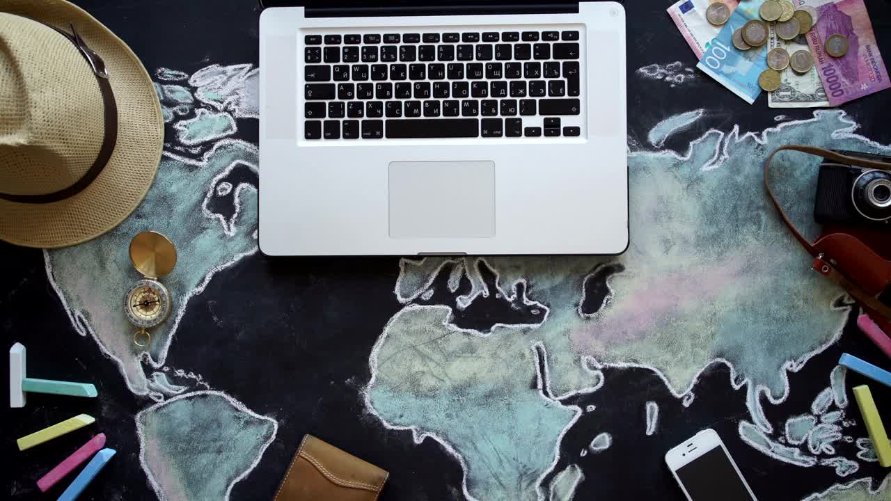 Free Video Stock top view of credit card pay over world map Live Wallpaper