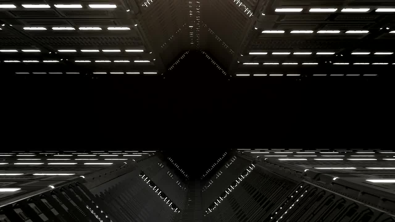 Free Video Stock tour of the hangar of an alien spaceship Live Wallpaper