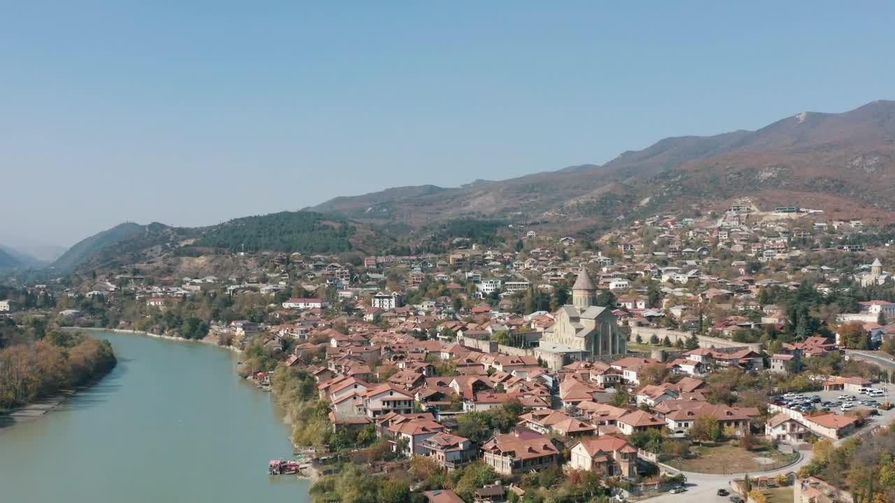 Free Video Stock town houses by the river Live Wallpaper