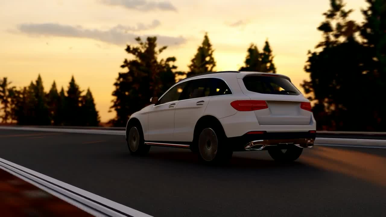 Free Video Stock tracking shot of a suv vehicle in a highway Live Wallpaper
