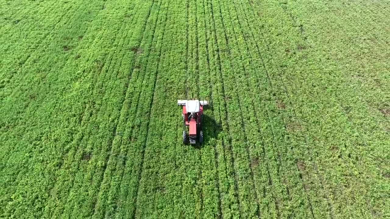 Free Video Stock tractor crosses a green field Live Wallpaper