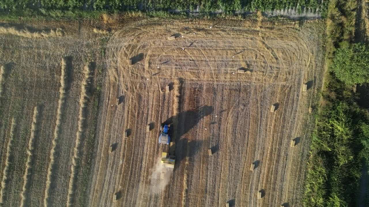 Free Video Stock tractor working in a field seen from above Live Wallpaper