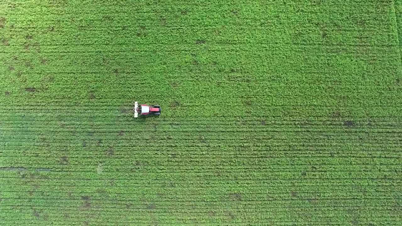 Free Video Stock tractor working on a green agricultural field Live Wallpaper