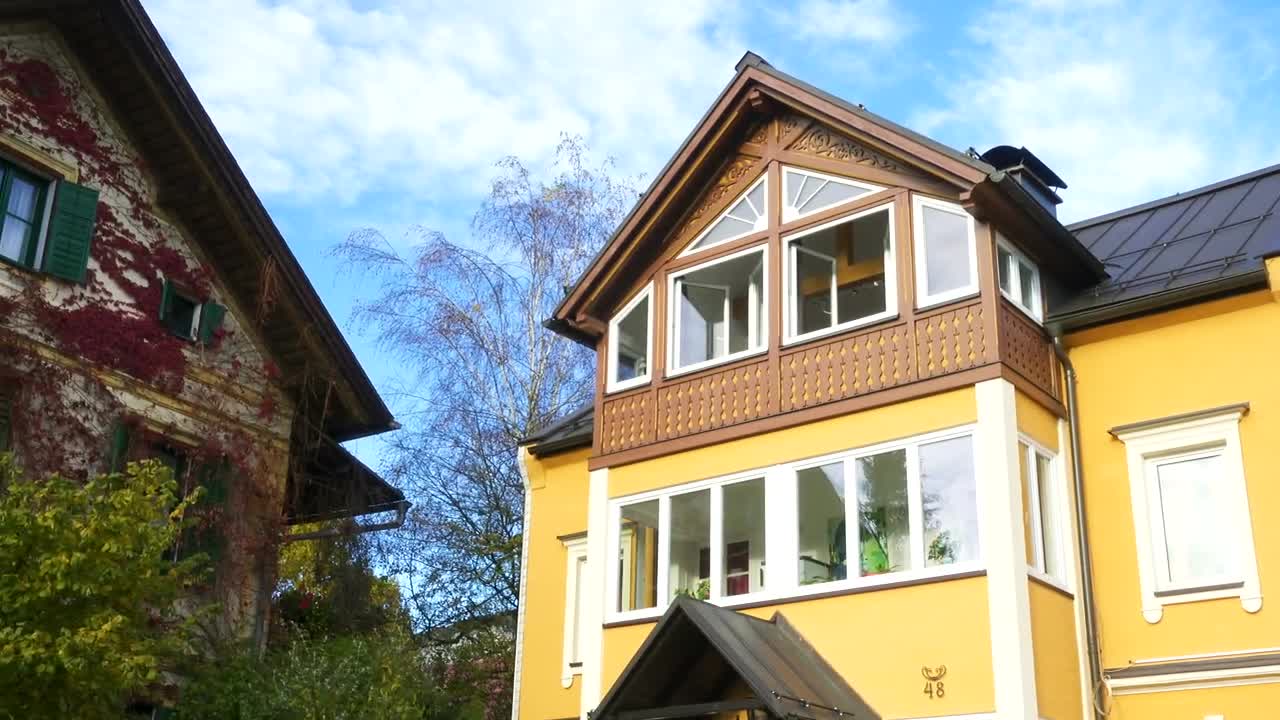 Free Video Stock traditional austrian houses facades Live Wallpaper